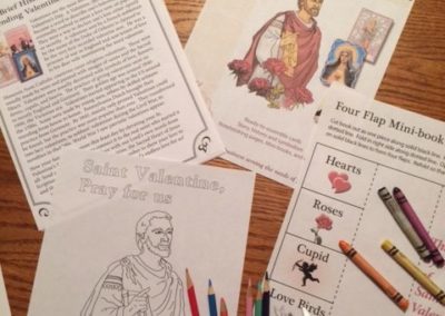 Coloring sheet and history of St. Valentine